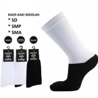 Kaos Kaki Sekolah Kaus Kaki Sekolah Ukuran SD, SMP, SMA / Motif: Putih Hita...
