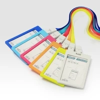 ID Card Holder Potrait Bantex / Name Tag Potrait Bantex / Gantungan Idcard Lanyard Potrait 54x90mm