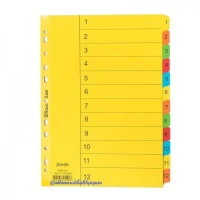 Pembatas File Bantex A4 / Bantex Index Divider A4 Seri 1-12 [Per Pack]