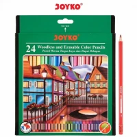 Pensil Warna Bisa Di Hapus Joyko CP-115 isi 24 Warna Dengan Penghapus
