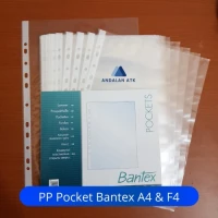 Plastik PP Pocket Bantex A4 dan F4 Clear dan Jeruk 06mm [1 PAK ISI 20 LEMBAR]