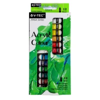 Cat Akrilik V-TEC VT-612/A Tube 6ml Isi 12 Warna / Cat Acrylic