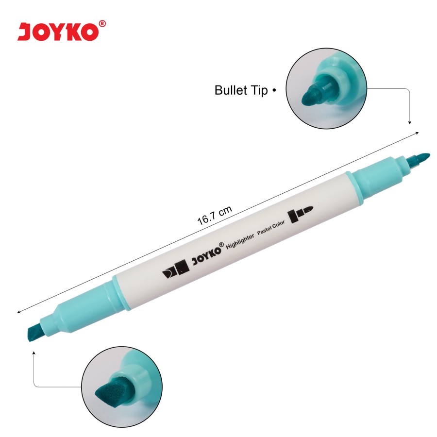 Highlighter Joyko HL-54 Dual Tip [SET ISI 6 PCS] / Stabilo Joyko / Penanda Buku