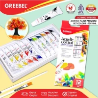 Cat Akrilik Greebel Acrylic Paint 6ML Isi 12 Warna / Cat Lukis