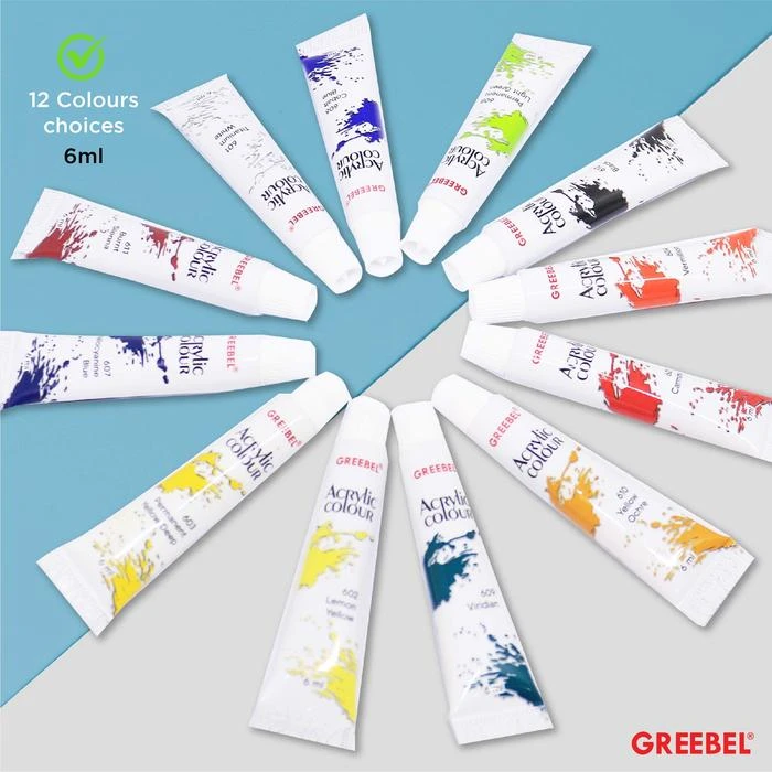 Cat Akrilik Greebel Acrylic Paint 6ML Isi 12 Warna / Cat Lukis