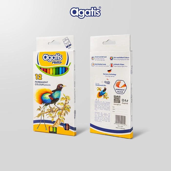 Pensil Warna Agatis Color Pencil GPH-C-1201 Prime Wood Permanent / 12 Warna