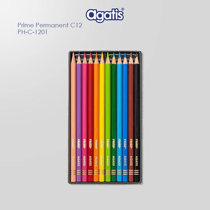 Pensil Warna Agatis Color Pencil GPH-C-1201 Prime Wood Permanent / 12 Warna