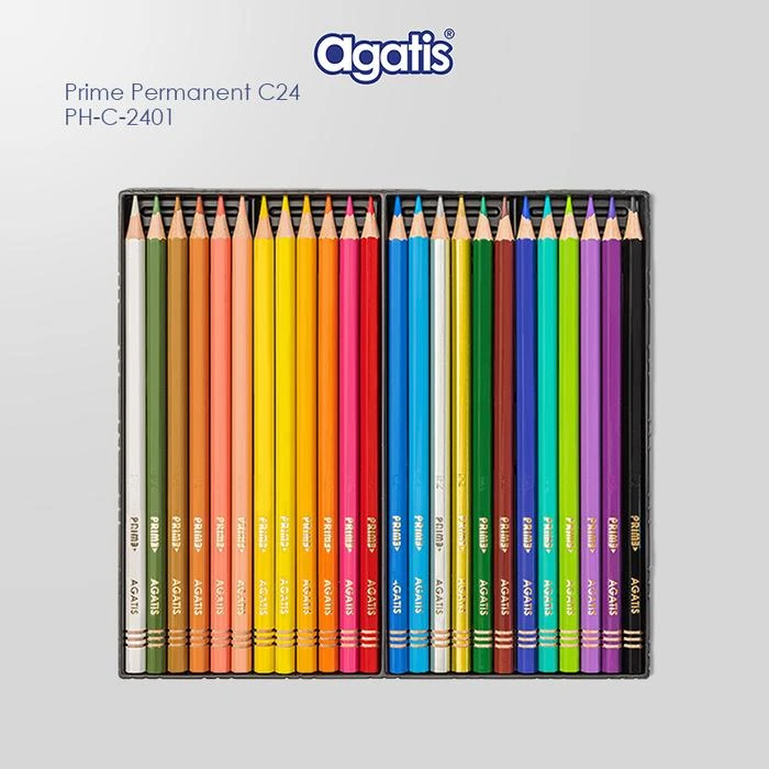 Pensil Warna Agatis Color Pencil GPH-C-2401 Prime Wood Permanent / 24 Warna