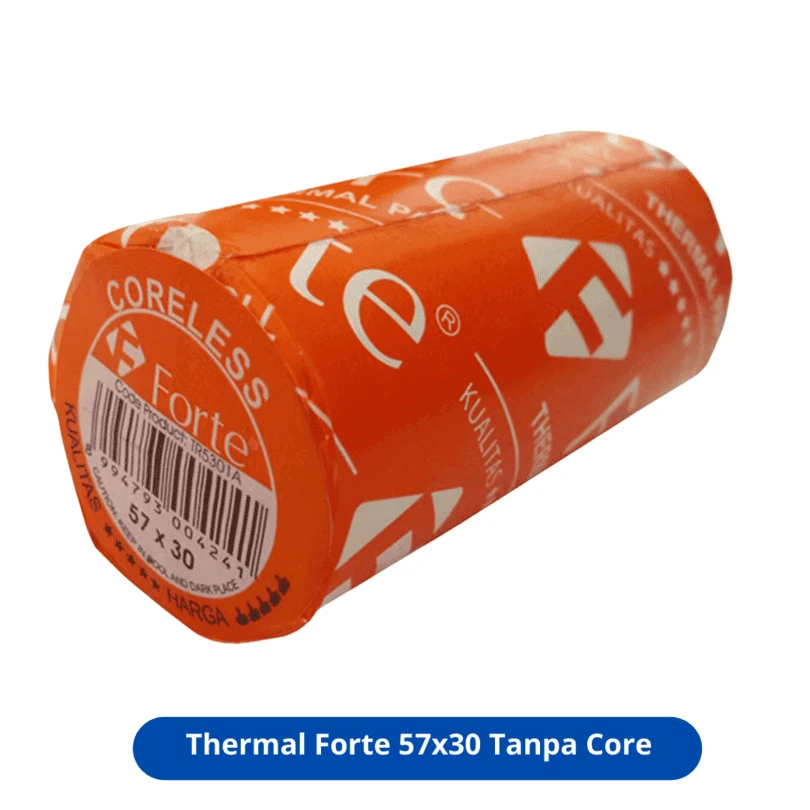 Kertas Struk Thermal Forte 57x30mm TR5301A Coreless / Tanpa Tulang / Kertas Kasir Thermal Roll