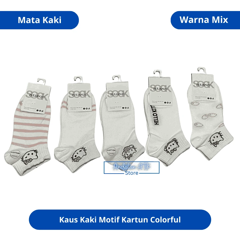Kaus Kaki Motif Kartun Colorful Mata Kaki