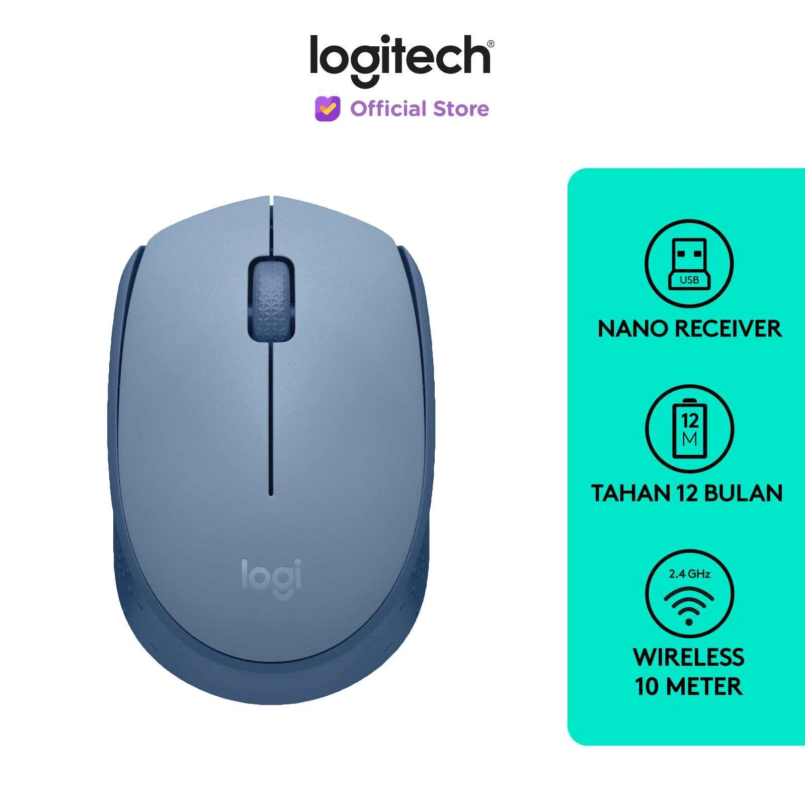 Mouse Wireless Logitech Tipe M171 Plug & Play Include Baterai