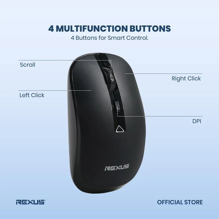 Mouse Wireless Silent Rexus Q20
