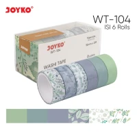 Washi Tape Joyko WT-104 15 mm x 3 M 6 Color / Pita Perekat Dekoratif / Selotip Kertas 6 Warna