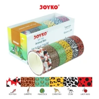 Washi Tape Joyko WT-106 15 mm x 3 M 6 Color / Pita Perekat Dekoratif / Selotip Kertas 6 Warna