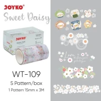 Transparent Washi Tape Joyko WT-109 15 mm x 3 M 5 Color / Pita Perekat Dekoratif / Selotip 5 Warna