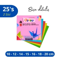 Kertas Origami Isi 25 Lbr Warna 2 sisi / Kertas Origami Forte / Bisa ditulis