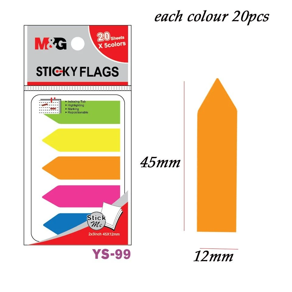 Sticky Notes Flags M&G Pet 45x12MM YS-99