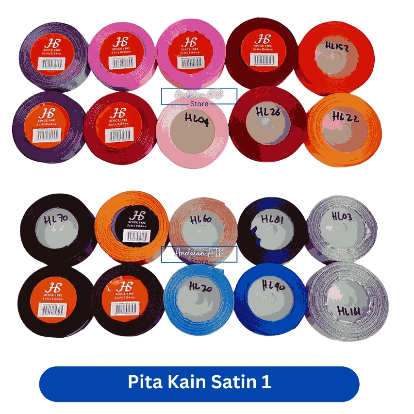 Pita Satin Ukuran 1" / Pita Gulungan / Pita Kain Satin Roll 1 Inch
