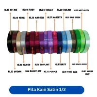 Pita Satin Ukuran 1/2 / Pita Gulungan / Pita Kain Satin Roll Setengah