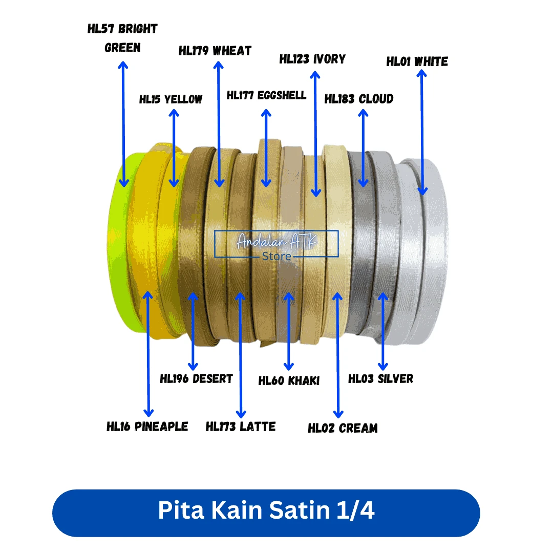 Pita Satin Ukuran 1/4 / Pita Gulungan / Pita Kain Satin Roll 6mm