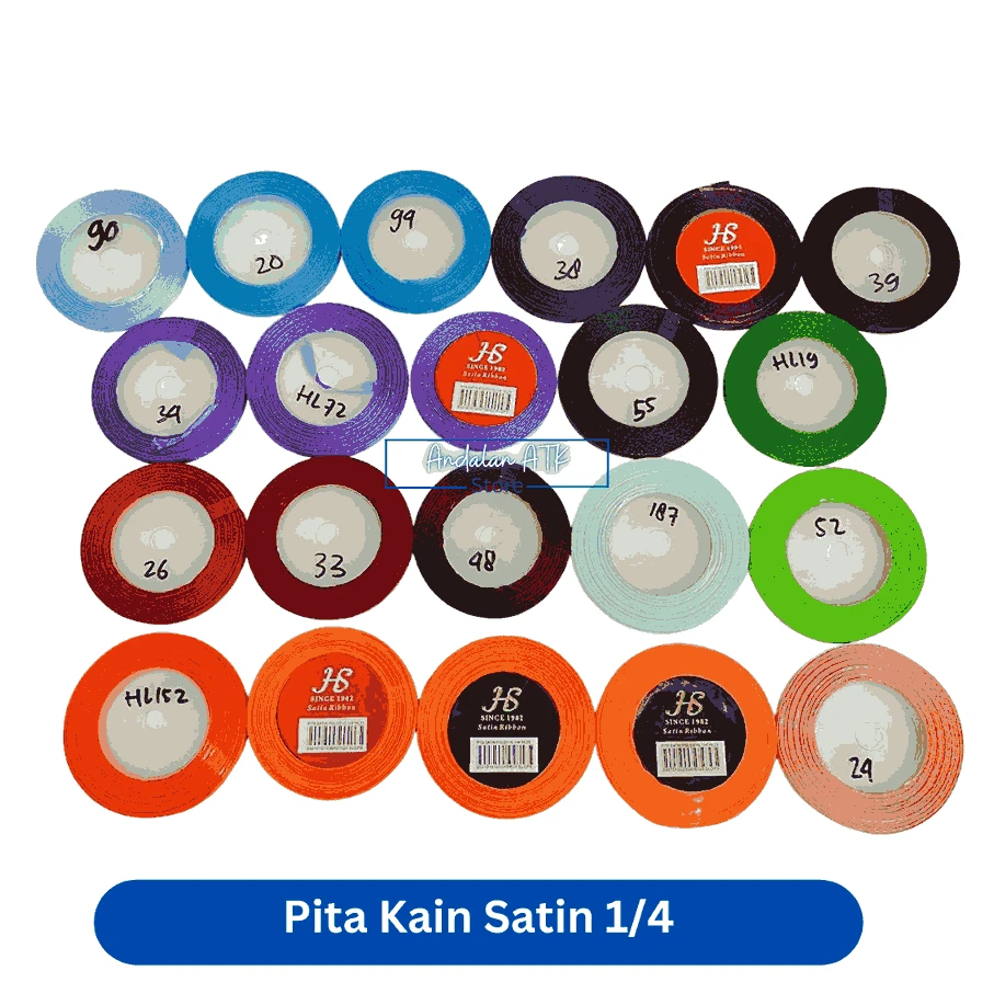Pita Satin Ukuran 1/4 / Pita Gulungan / Pita Kain Satin Roll 6mm