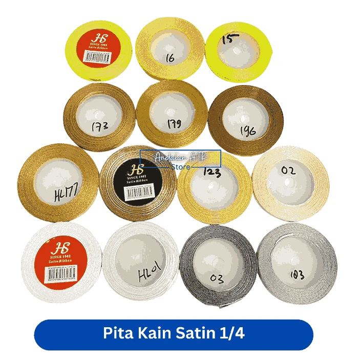 Pita Satin Ukuran 1/4 / Pita Gulungan / Pita Kain Satin Roll 6mm