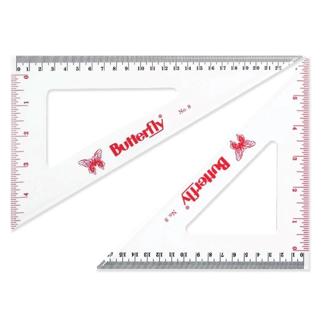 Penggaris Segitiga Butterfly Triangle No. 8 [isi 2 Pcs]