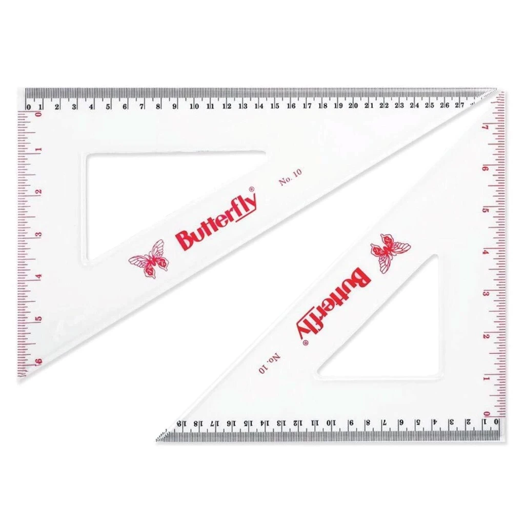 Penggaris Segitiga Butterfly Triangle No. 10 [isi 2 Pcs]