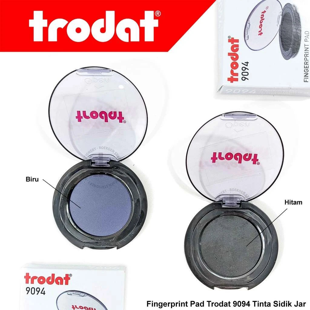 Trodat Fingerprint 9094 Hitam dan Biru / Stempel Jari Ijazah