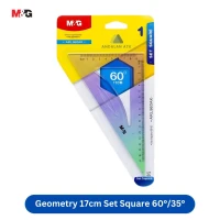 Penggaris Ruler M&G Geometry 17cm Set Square 60°/35° ARL960AK