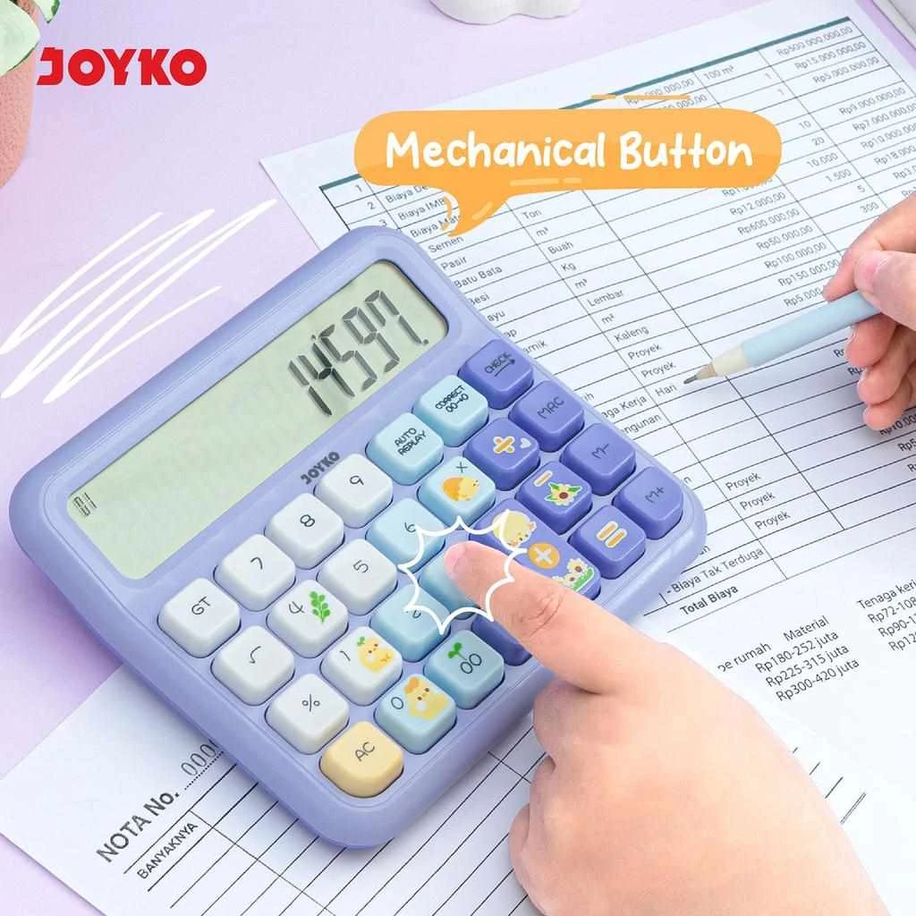 Kalkulator Joyko / Calculator Tipe CC-63F White & Purple Joyko / 12 Digit Dual Power