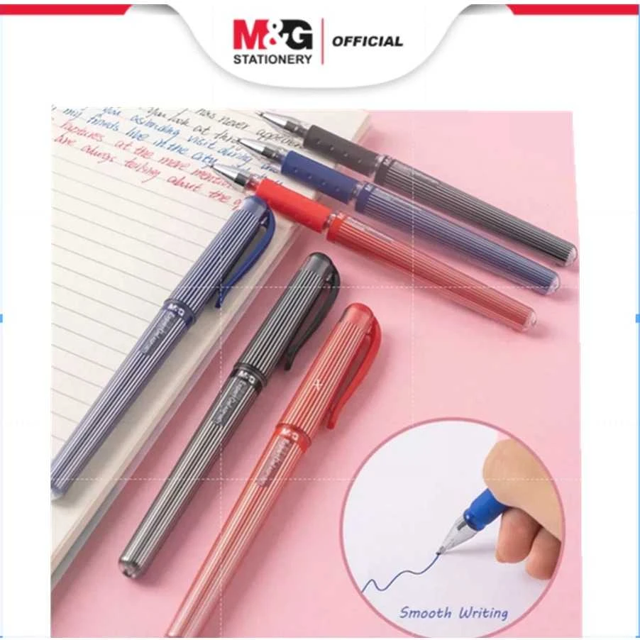 Pulpen / Ballpen Gel Pen M&G Stick Expert Barrel With Stripe 0.7mm AGP13671