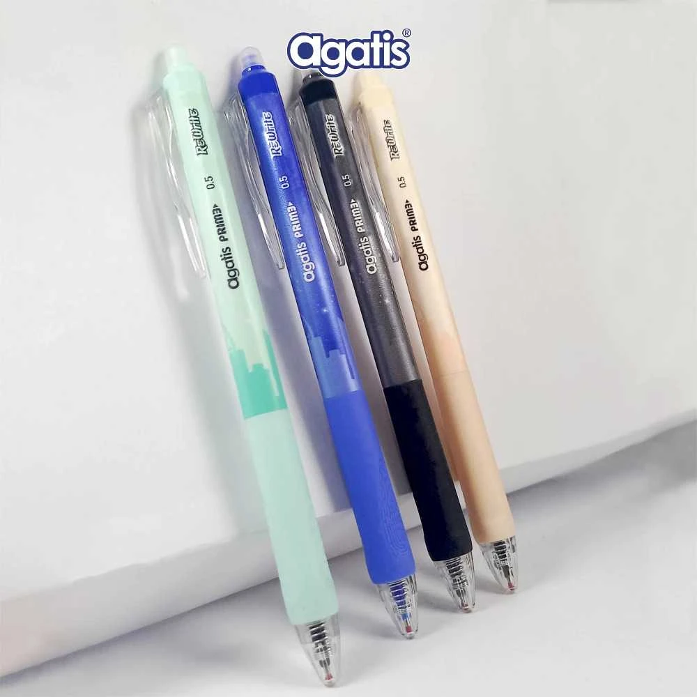 Pulpen / Ballpen Gel Agatis Prime Rewrite Erasable Pen Cream PEP-REC09-1201 0.5mm Black