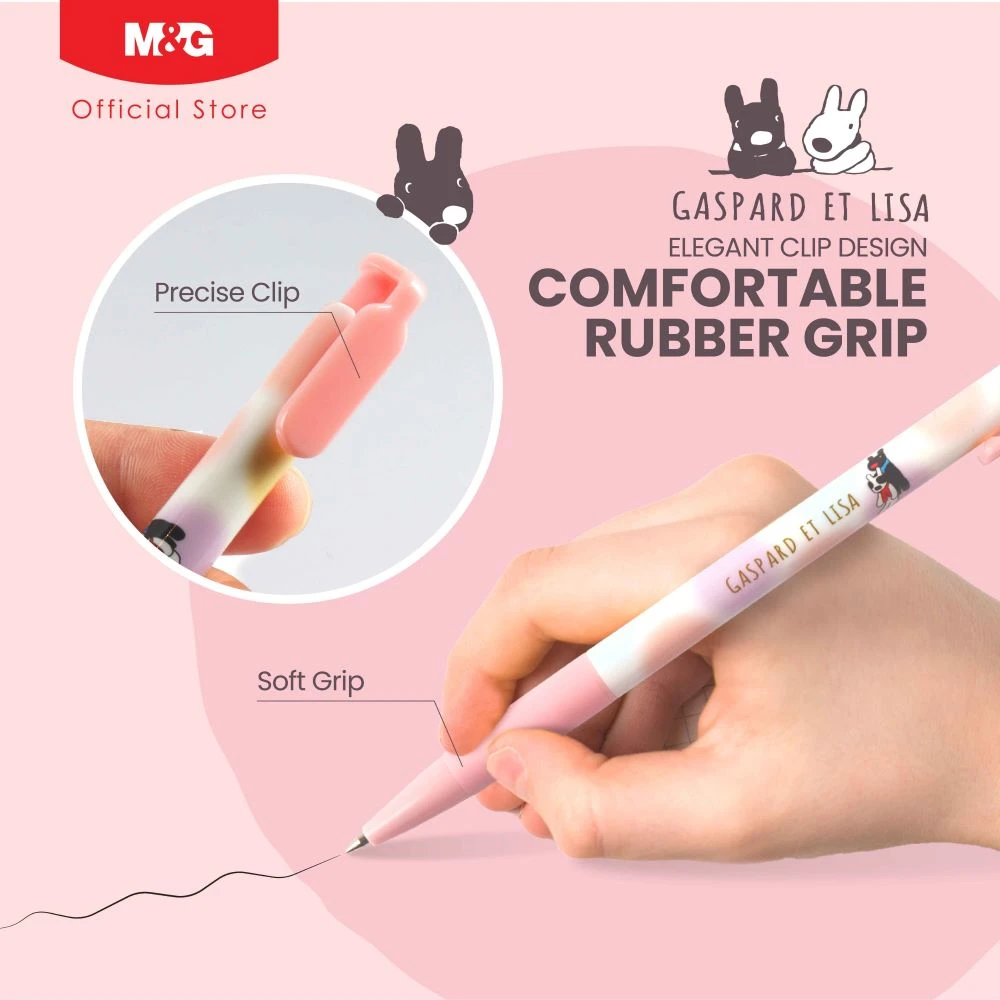 Pulpen M&G Gaspard Et Lisa Retractable 0.5mm Black QBP827R7