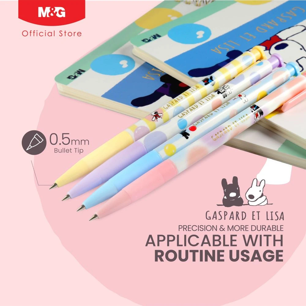 Pulpen M&G Gaspard Et Lisa Retractable 0.5mm Black QBP827R7