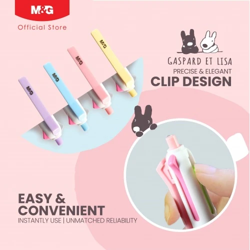 Pulpen M&G Gaspard Et Lisa Retractable 0.7mm Black QBP803T8