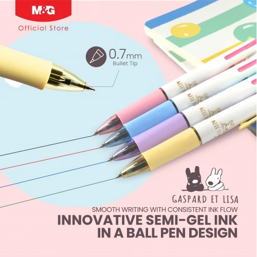 Pulpen M&G Gaspard Et Lisa Retractable 0.7mm Black QBP803T8