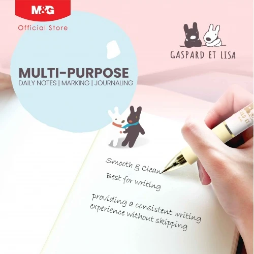 Pulpen M&G Gaspard Et Lisa Retractable 0.7mm Black QBP803T8
