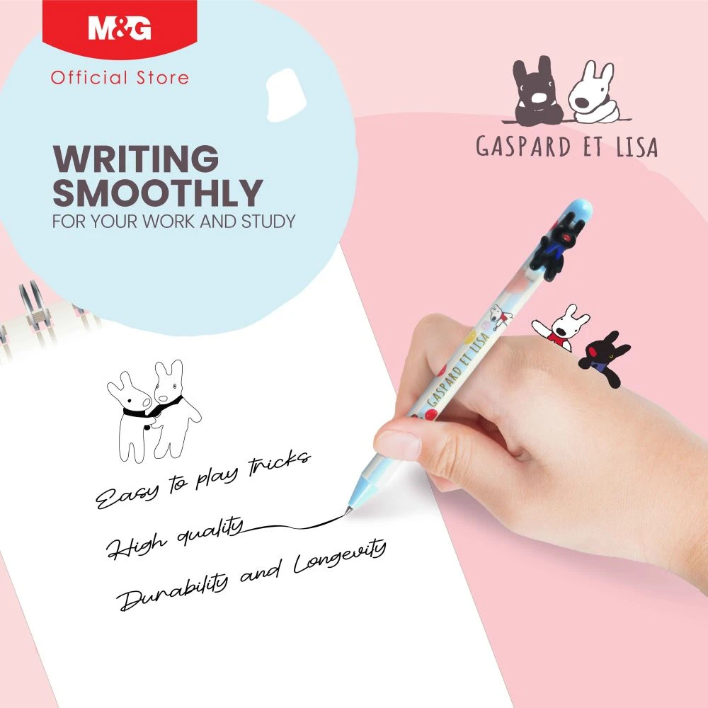 Pulpen M&G Gaspard Et Lisa Retractable 0.5mm Black QGPJ6871