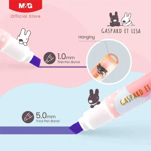 Mini Highlighter M&G Gaspard et Lisa of 6 Colors QHM22579