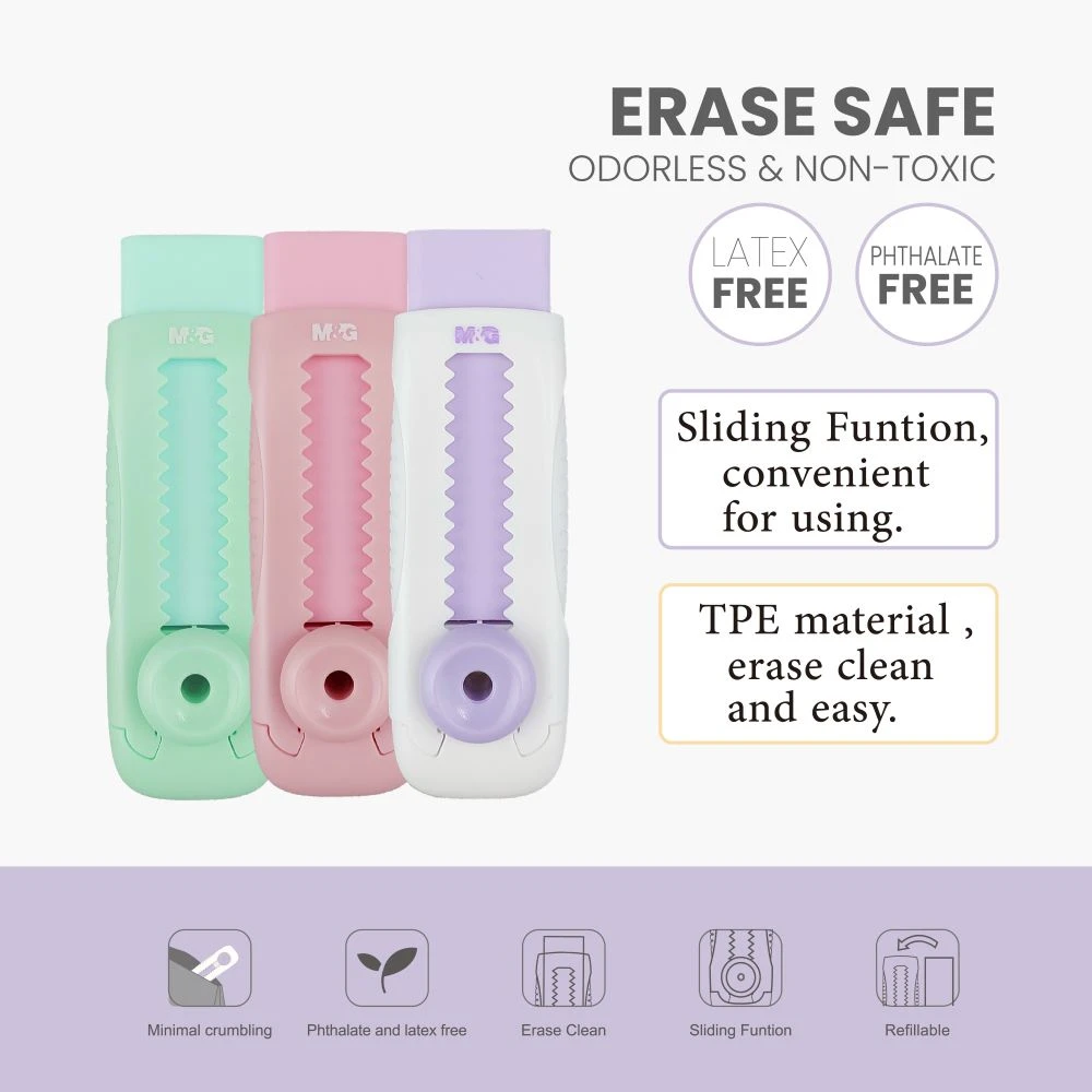 Eraser M&G Sliding 3 Colors AXPQ4273