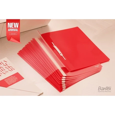 Business File Bantex FC Folio Red Black 4504 09 Map Plastik