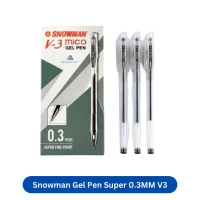 Snowman Gel Pen Super Fine 0.3MM V3 Mico Hitam Pulpen Ballpoint