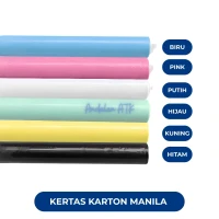 Kertas Karton Manila Warna Hitam, Putih, Pink, Kuning, Biru
