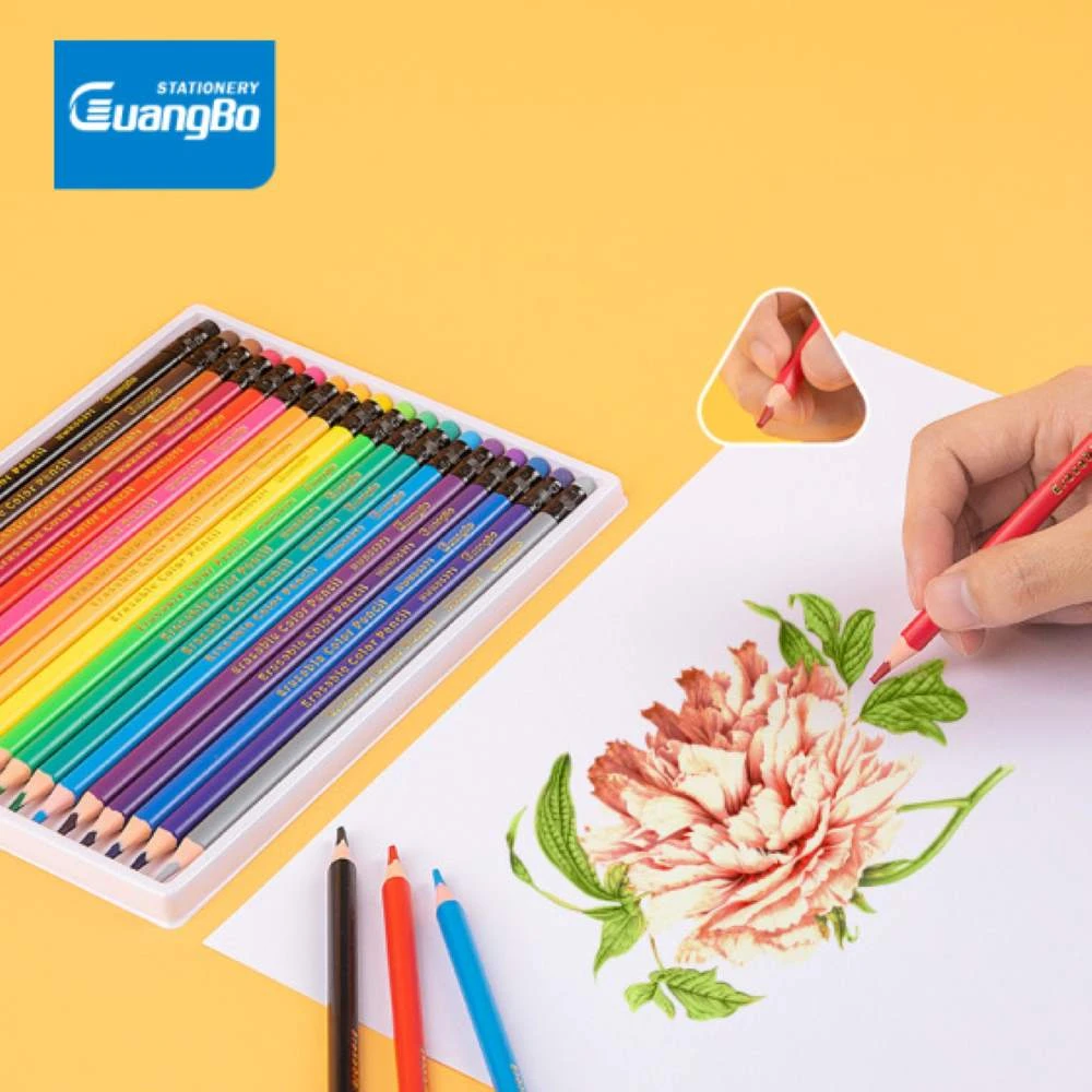 pensil Warna Guangbo Erasable Color Pencil 24 Warna HWH06372