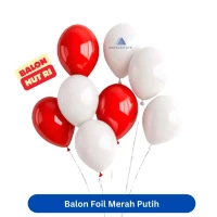 Balon Tiup Latex Merah Putih