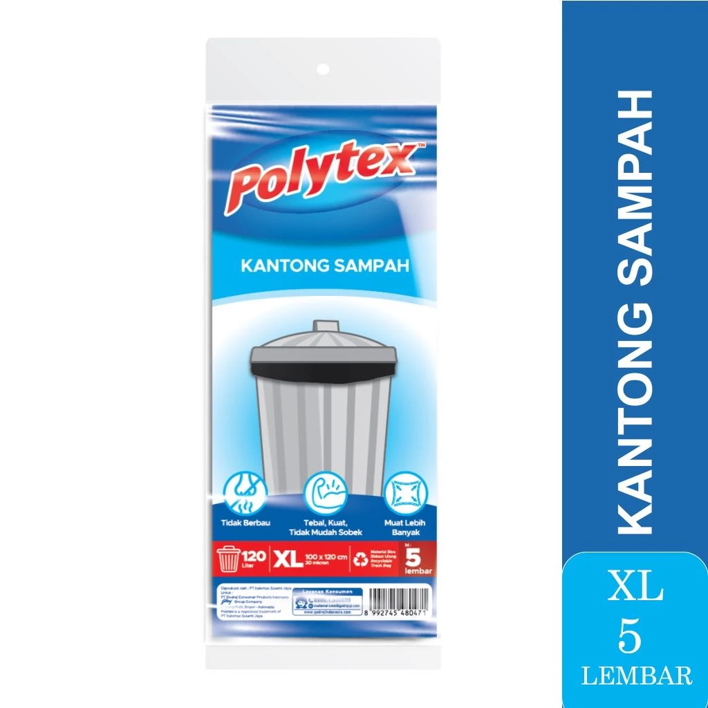 Polytex Kantong Sampah Ukuran M, L, XL / Plastik Sampah