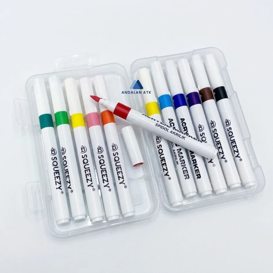 Spidol Akrilik Squeezy 12 Warna SA-SQ7712