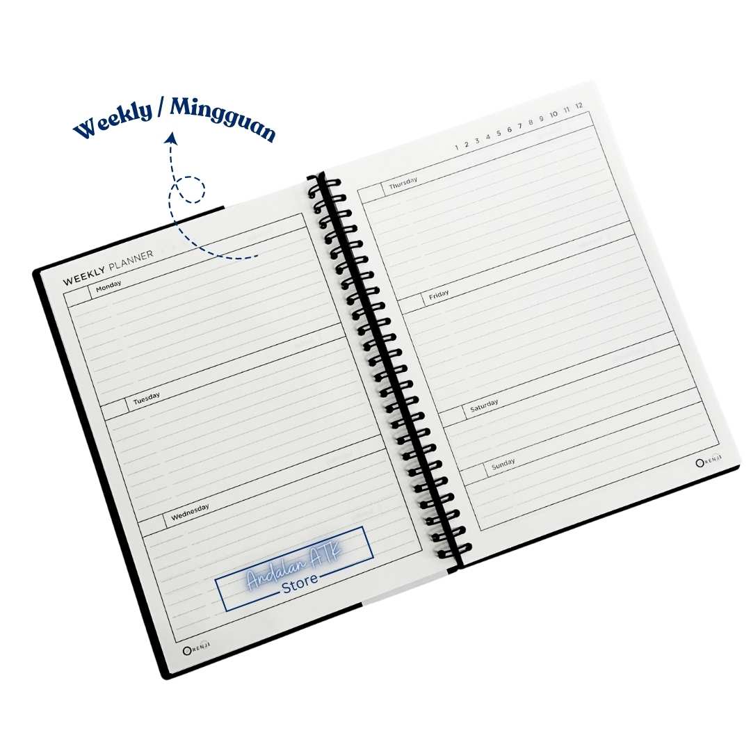 Notebook Orenji Planner Diary B5 Month + Week Daily Planner / Buku Catatan Agenda