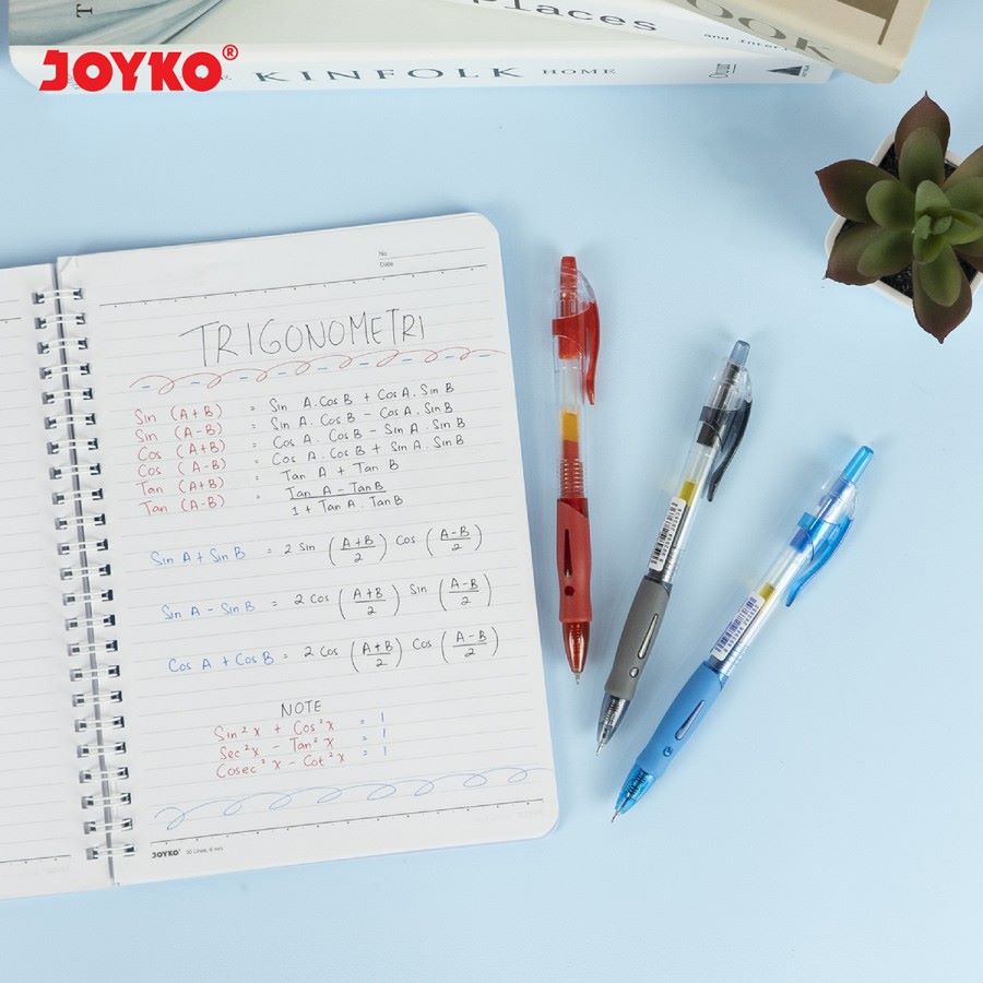 Pulpen / Ballpen Gell Joyko GP-265NT Needle Tip Ukuran 0.5mm Warna Black , Red, Blue